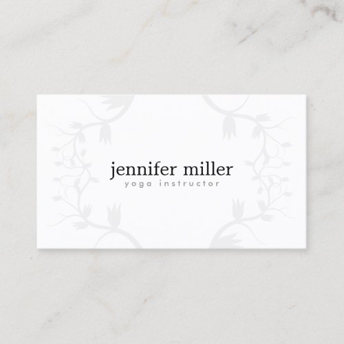 FLORAL BRANCHES in LIGHT GRAY Business Card Templates
