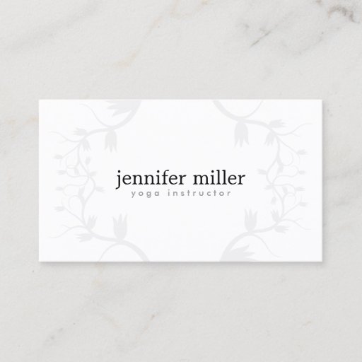 Customizable FLORAL BRANCHES in LIGHT GRAY Business Card Templates