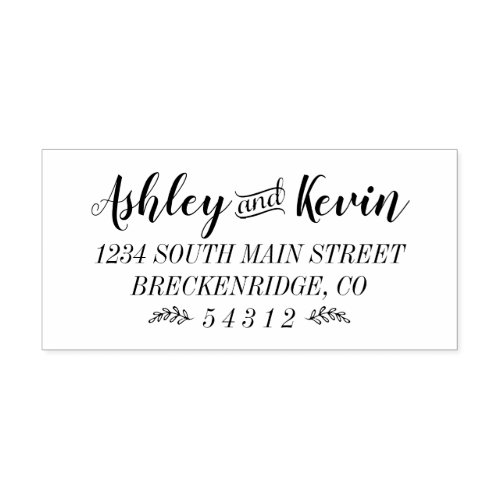 Floral Branches Personalized Return Address Self_inking Stamp