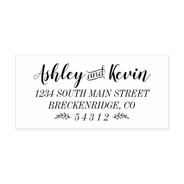 Floral Branches Personalized Return Address Self-inking Stamp (Design)