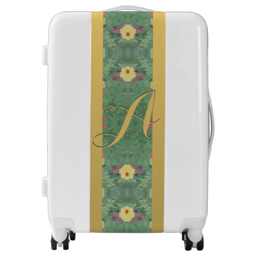 Floral Brass_color Monogram Suitcases