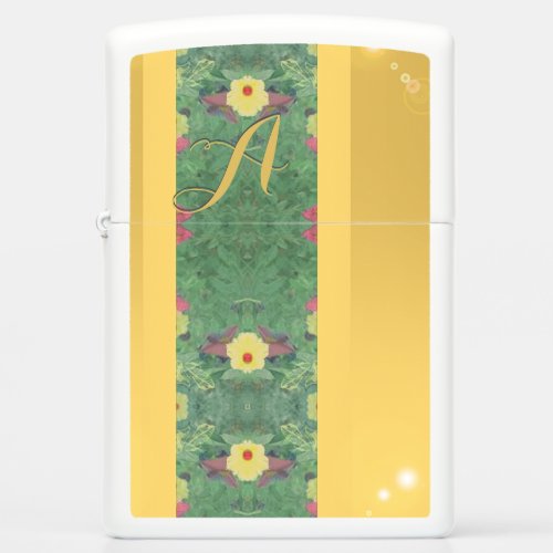 Floral Brass_color Monogram Zippo Lighter