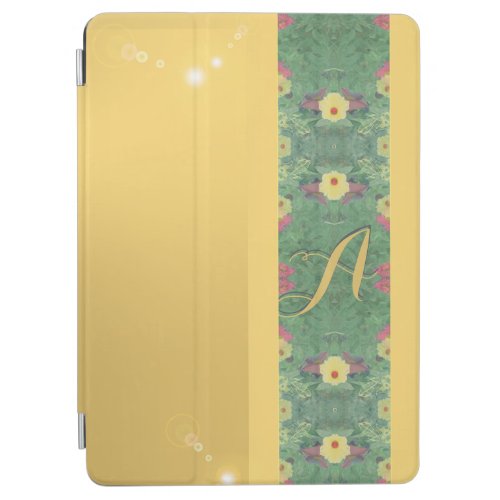 Floral Brass_like Monogram iPad Air Cover