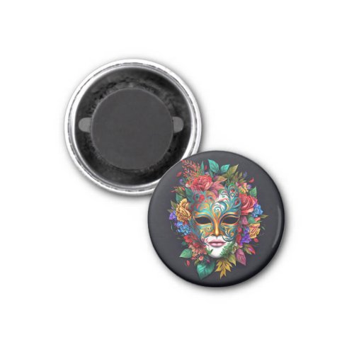 Floral Brazilian Carnival Mask Magnet