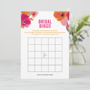 Floral Bridal Bingo Game Cards for Bridal Shower