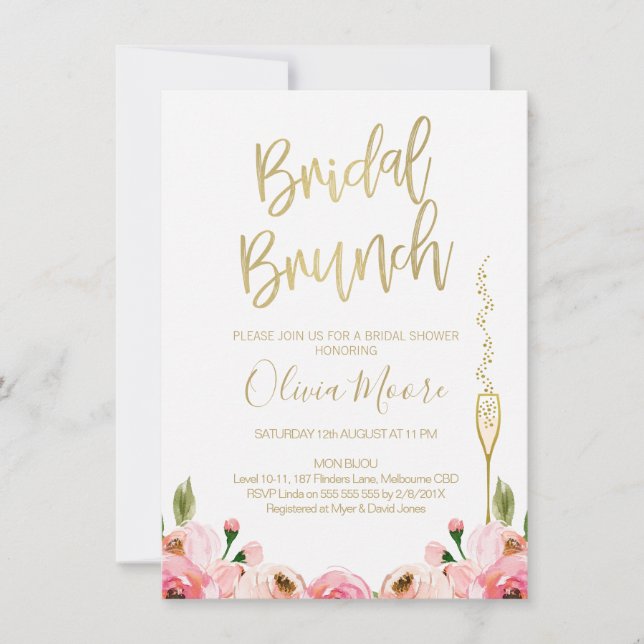 Floral Bridal Brunch Bridal Shower Invitation (Front)