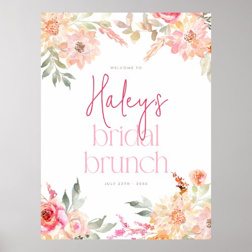 Floral Bridal Brunch Bridal Shower Welcome Sign