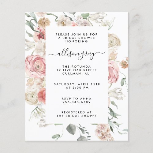 Floral Bridal Invitation  Annabeth