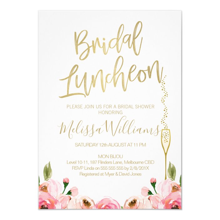 Floral Bridal Luncheon Invitation | Zazzle.com