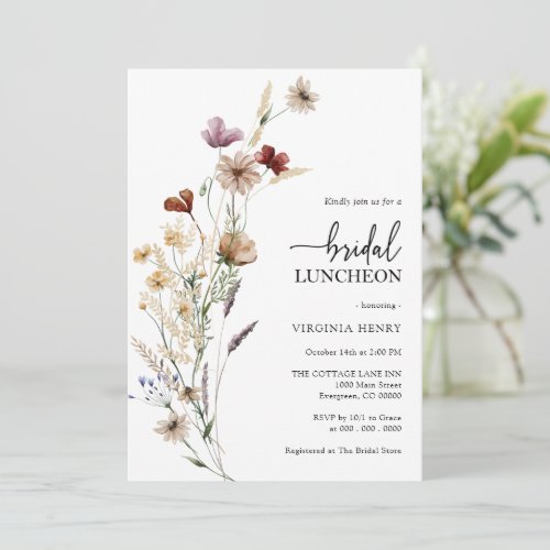 Floral Bridal Luncheon Invitation