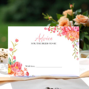Floral Bridal Shower Advice for the Bride Card
