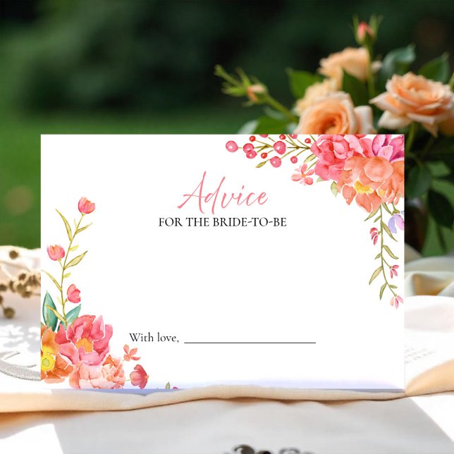 Floral Bridal Shower Advice for the Bride Card (Creator Uploaded)