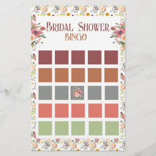 Floral Bridal Shower Bingo Flyer