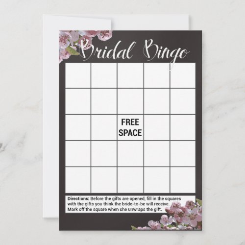 Floral Bridal Shower Bingo Game Cards