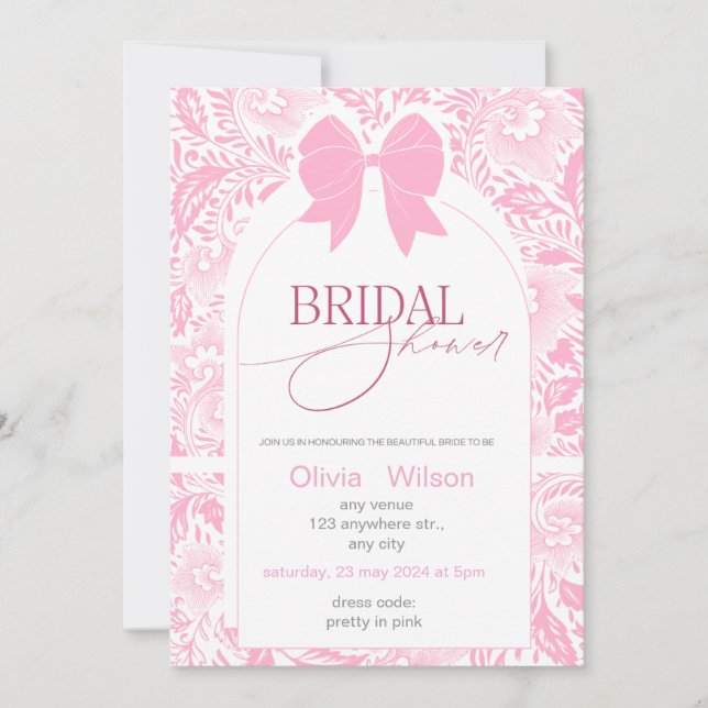 Floral bridal shower bridal shower invitations (Front)