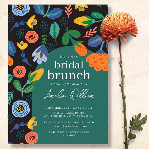  Floral Bridal Shower Brunch Invitation