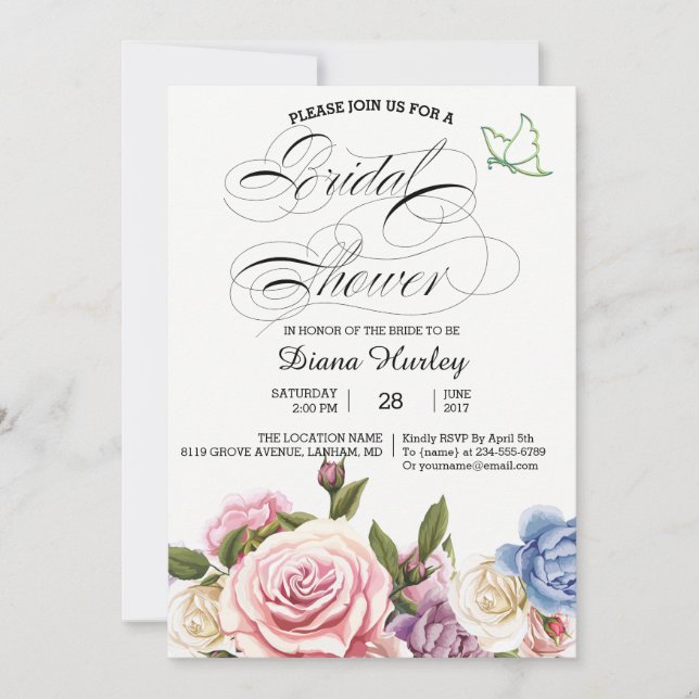 Floral Bridal Shower Card 03 (Front)