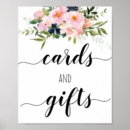 Floral Bridal Shower Cards  Gifts Poster