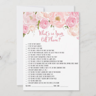 Floral Bridal Shower Cell Phone Game