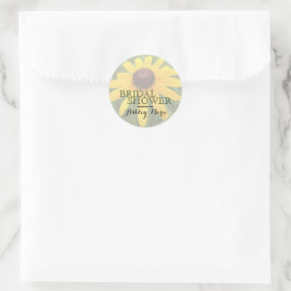 Floral Bridal Shower Close-Up Rudbeckia Photograph Classic Round Sticker