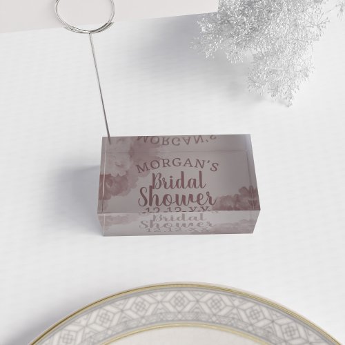 Floral Bridal Shower Dusty Pink Wedding Place Card Holder
