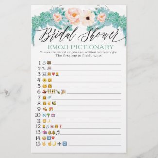 Floral Bridal Shower Emoji Pictionary Game