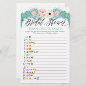Floral Bridal Shower Emoji Pictionary Game (Front/Back)