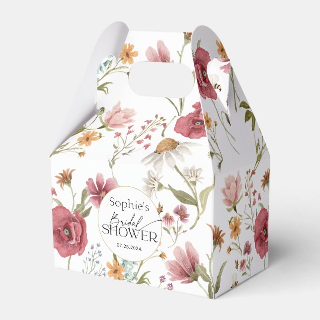 Floral Bridal Shower  Favor Boxes (Back Side)