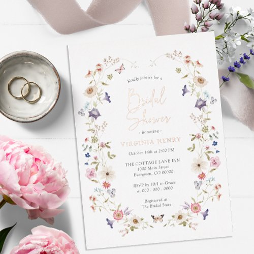 Floral Bridal Shower Foil Invitation