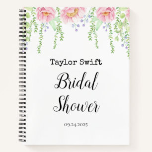 Floral Bridal Shower Gift List Notebook