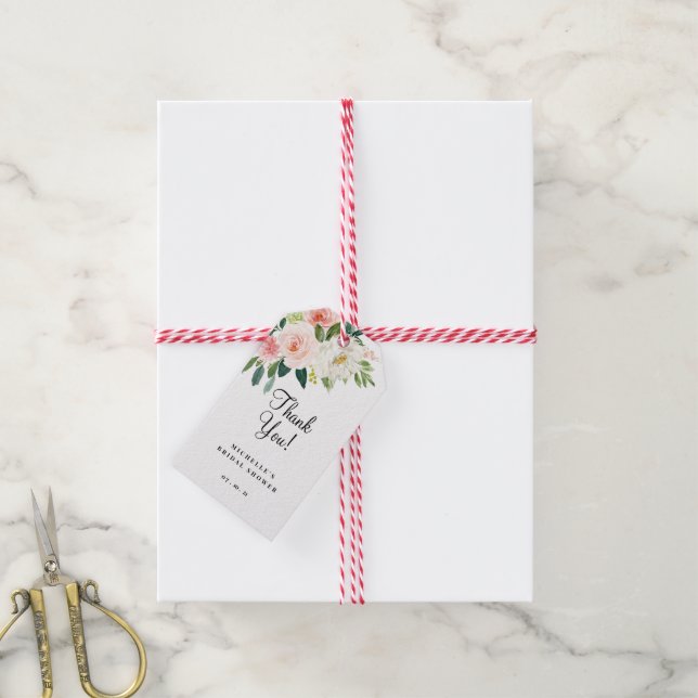 Floral Bridal Shower Gift Tags (With Twine)