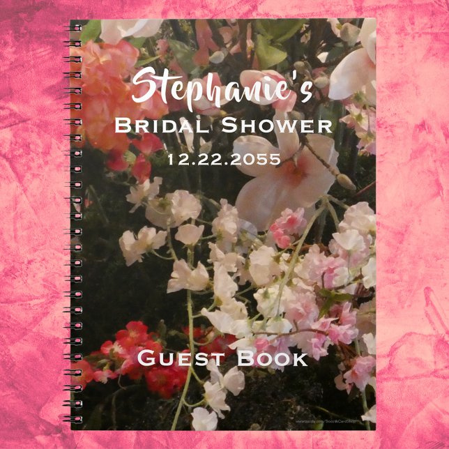 Floral Bridal Shower Guest Book, Many Flowers Notebook (Creator Uploaded)