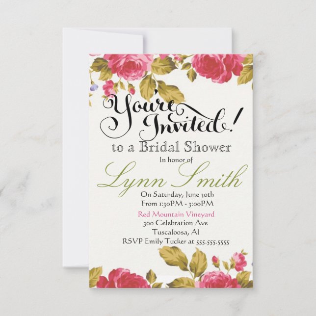 Floral Bridal Shower Invitation (Front)