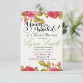 Floral Bridal Shower Invitation (Standing Front)