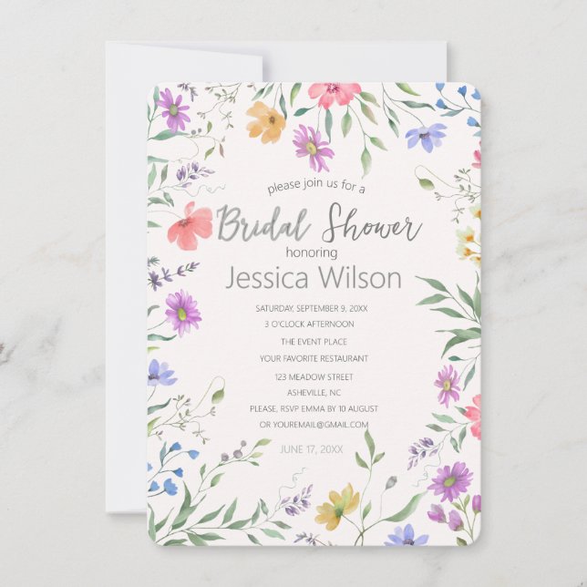 Floral Bridal Shower Invitation (Front)