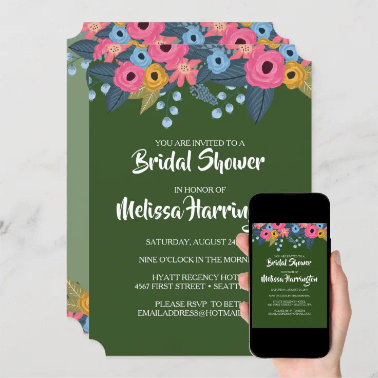 Floral Bridal Shower Invitation Zazzle