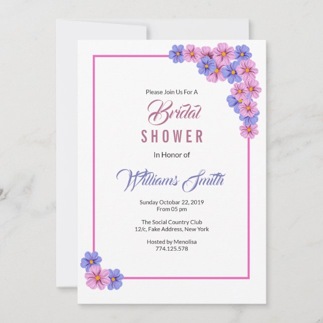 Floral Bridal Shower Invitation (Front)