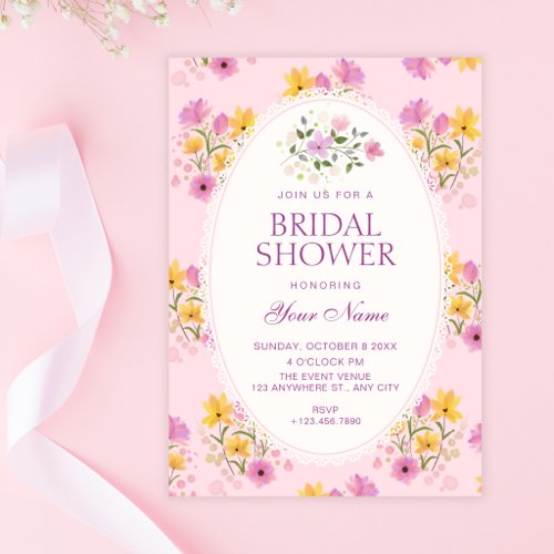 Floral bridal shower invitation