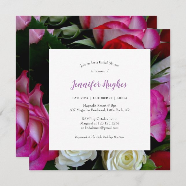 Floral Bridal Shower Invitation (Front/Back)
