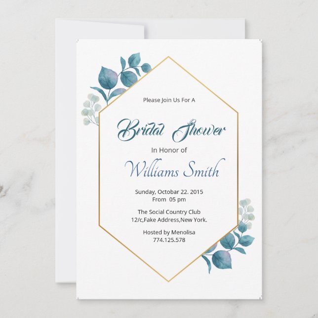 Floral Bridal Shower Invitation (Front)