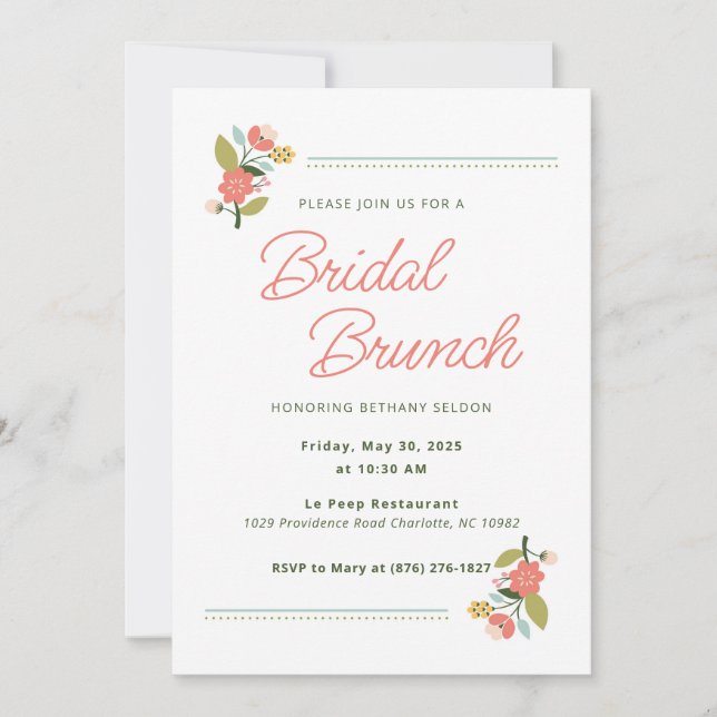 Floral Bridal Shower Invitation (Front)