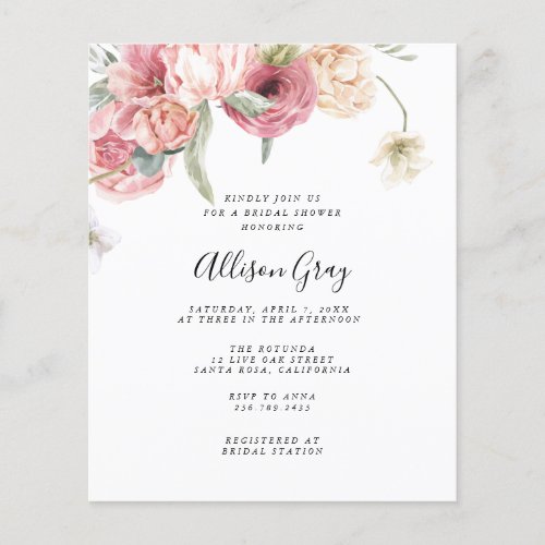 Floral Bridal Shower Invitation Annabeth