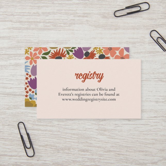 Floral Bridal Shower Invitation Insert (Front/Back In Situ)