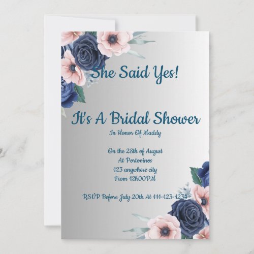 Floral bridal shower invitationmodernboho invitation