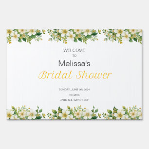 Floral Bridal Shower Invitation Sign