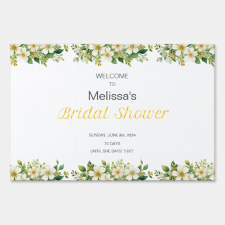 Floral Bridal Shower Invitation Sign