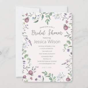 Floral Bridal Shower Invitation  Watercolor Flower