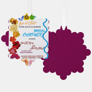 Floral Bridal Shower Invitation, Wildflower Bridal Ornament Card