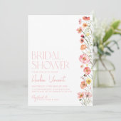 Floral Bridal Shower Invitation Wildflowers Modern (Standing Front)
