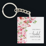 Floral Bridal Shower Keychain<br><div class="desc">Discover the rustic elegance in this beautiful Floral Bridal Shower Keychain featuring hand-painted watercolor red and pink roses. These invitations are perfect for a spring or summer event. The artistic watercolor vibe provides a sophisticated yet whimsical touch. With easy-to-customize templates, making this collection truly yours becomes a fun and hassle-free...</div>